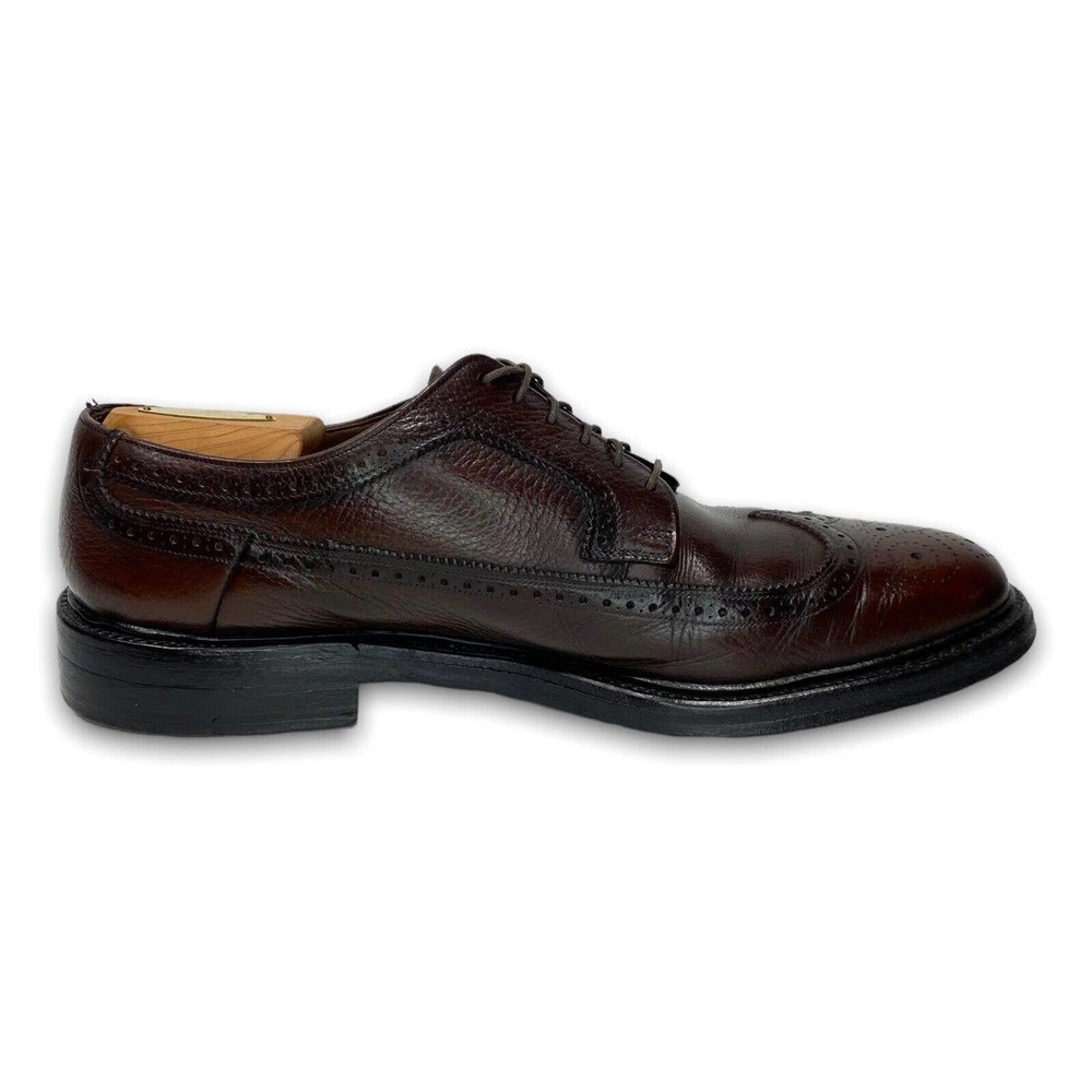 Vintage 70s Mens Towncraft Brown Leather Longwing Oxfords Size 10 D V-Cleat - Picture 6 of 13
